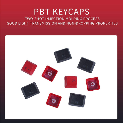 PBT Keycaps, Black and Red Keycaps OEM keycaps 61 Keycaps Set for Cherry MX Switches /GH60/ RK61/ ALT61/ Annie Mechanical Keyboards with Key Pulle...