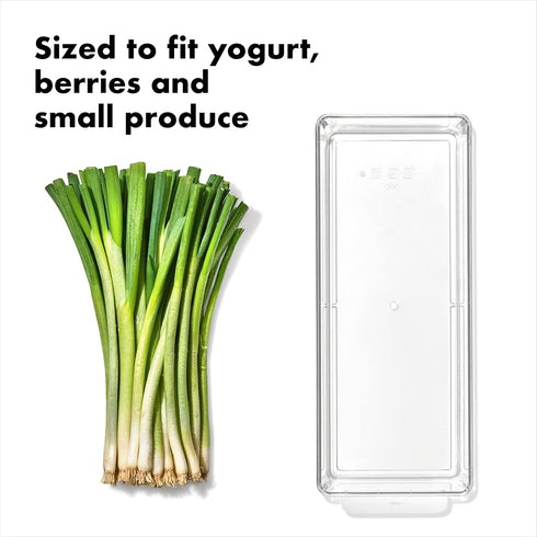 OXO Good Grips Fridge Organization Bin 5 in x 14 in - for Yogurt Cups, Small Produce, Berry Bins and More...