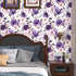 White Purple Big Floral Wallpaper Peel and Stick Boho Contact Paper Modern Self Adhesive Vinyl Removable Stick on Bedroom Bathroom Countertop Cabi...