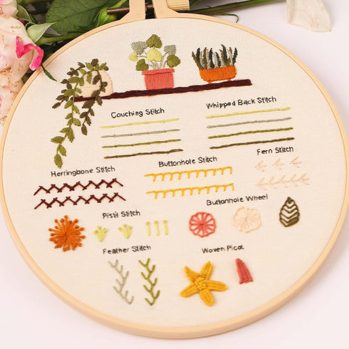 REEWISLY 3p of Embroidery kit with Patterns and Instructions, DIY Adult Beginner Cross Stitch Kits, Including 1 Plastic Embroidery Hoop, 1 Pair of...