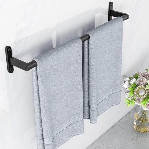 24 Inch Matte Black Towel Bar for Bathroom, Towel Racks for Bathroom Wall Stainless Steel, Heavy Duty Bathroom Towel Rod Wall Single Towel Bar...
