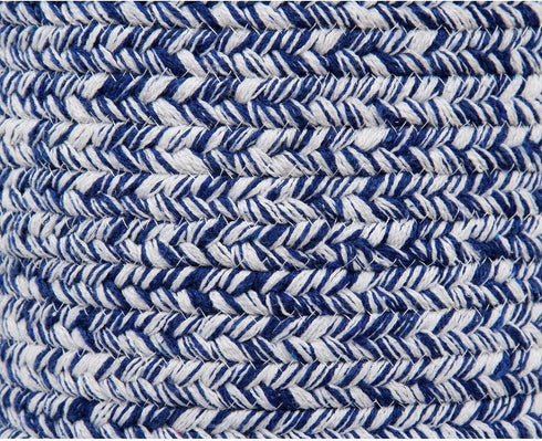 Super Area Rugs Farmhouse Braided Rug Cotton Kitchen Reversible Carpet Blue & White, 8" X 28" - Single Stair Tread...