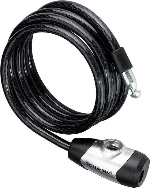 Schwinn Bike Key Lock in Braided Steel Cable, 2 Keys Included, 6 feet x 8mm Anti Theft Bicycle Lock, Security Level 1...