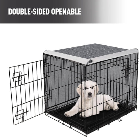 Dog Crate Cover for Wire Cages 24 Inch Indoor Breathable Polyester Pet Kennel Cover Machine Wash & Dry Double Door Small (Cover Only)...