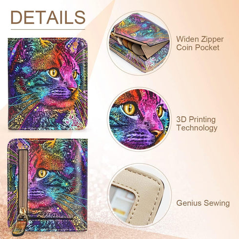 APHISON Womens Wallet, Slim Small Wallet for Women RFID Wallet Women Cartoon Microfiber Leather with ID Credit Card Holder Zipper Coin Pocket Bifo...
