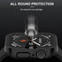 Adepoy 2 Pack Hard Case Compatible with Apple Watch 41mm Series 9 Series 8 Series 7 with Tempered Glass Screen Protector, Black Ultra-Thin Durable...