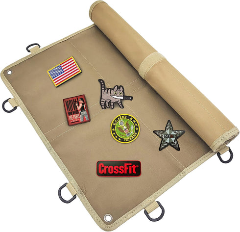 Tactical Badge Board Folding Mat Badge Holder Badge Patch Velvet Fabric Adhesive Sheet Self Adhesive Felt Fabric (Brown)...