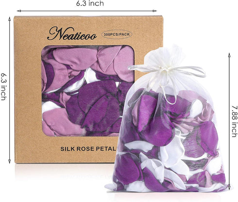 Artificial Silk Rose Petals 300pcs Reusable Fake Purple Flower Petals for Wedding Anniversary Romantic Night Valentines Party Dinner Table Decorat...