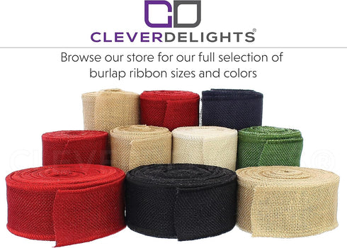 CleverDelights 6" Natural Burlap Ribbon - Wired Edges - 10 Yards - Jute Burlap Fabric...