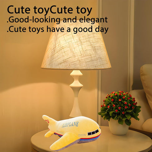 Plush Stuffed Airplane Model Toys, Soft Aircraft Stuffed Pillow, Gifts for Boys Kids Birthday Gifts,Yellow 15.7"...