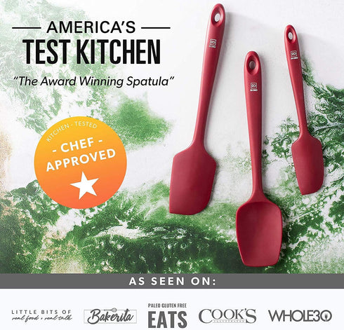 di Oro Living Silicone Spatula Set - 3-piece 600F Heat-Resistant Baking Spoon & Spatulas - Ergonomic Easy-to-Clean Seamless One-Piece Design - Pro...