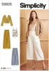 Simplicity Misses' Pleated Wide Leg Pants, Camisole and V-Neck Cardigan Sewing Pattern Kit, Design Code S9826, Sizes 12-14-16-18-20, Multicolor...