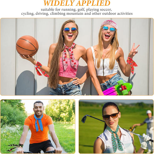 10 Pieces Ice Cooling Scarf Cool Scarf Neck Wrap Bandana Ice Scarf Cooling Scarf Wrap Cooling Neck Scarf Ice Scarf Neck Wrap Summer Neck Wrap Band...