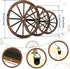 Qunclay 3 Pcs Wooden Wagon Wheel Decor 12/10/8 Inch Old Western Western Wall Decor Farmhouse Wagon Wheels Rustic Yard Wall Art Decor Hanging Decor...