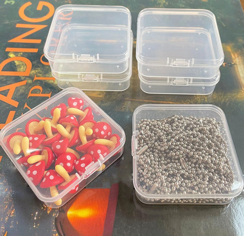 40 Pack 6.5 cm Small Clear Storage Box,Clear Plastic Beads Storage Containers Box with Hinged Lid for Small Items and Craft Projects...