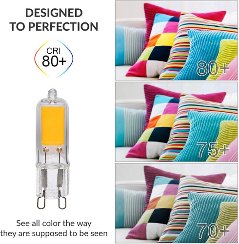 Simba Lighting G9 LED COB Light Bulb (4 Pack) 2W T4 20W to 25W Halogen Replacement for Pendants, Ceiling Lights, Desk Lamp, Wall Sconce, 120V JCD ...