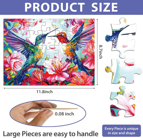 35 Large Piece Puzzles for Seniors Wooden Puzzle Dementia Alzheimer's Products Activities Memory Game for Patients in Nursing Home Easy Puzzle for...