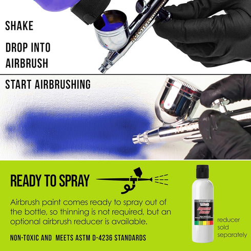 U.S. Art Supply Ready to Spray Special Effects Transparent Chartruesse Acrylic Airbrush Paint - 8oz Bottle, Professional Grade Non-Toxic Water-Bas...