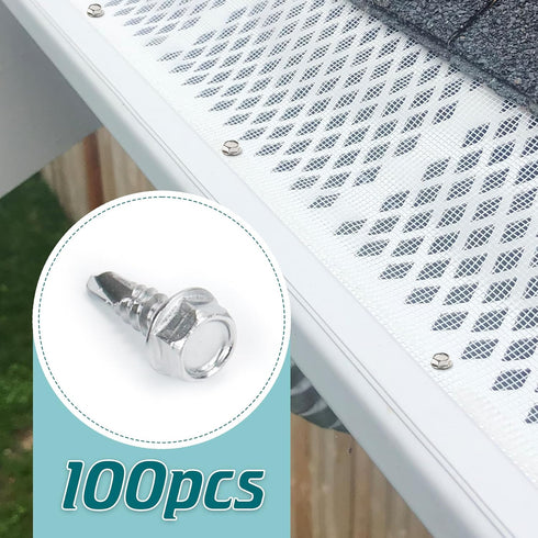 100PCS Stainless Steel Self Drilling Screw with 1/4" Magnetic Hex Driver for Gutter Guard Installation...
