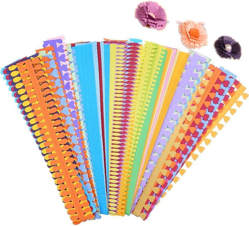 ODETOJOY Flower Quilling Paper Strips Craft Make Paper Flowers Kit for Scrapbooking-(40PCS, 8 Patterns) with Embossing Ball Stylus Tool (8 Pattern...