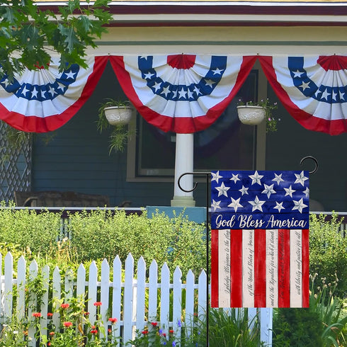 God Bless America 4th of July Home Decorative Garden Flag, House Yard American Stars Stripes Outside Decor, USA Patriotic Memorial Day Outdoor Sma...