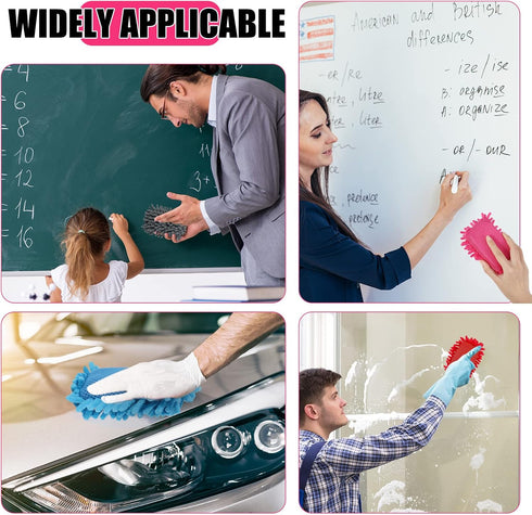 12 Pcs Microfiber Shag Eraser Whiteboard,Magnetic Dry Erase Eraser Whiteboard Washable Small White Board Dry Erase for Markers Chalk Home Classroo...