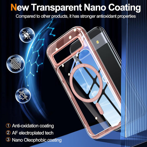 Oterkin for Google Pixel 8A Case Magsafe?Strong N52 Magnetic ??1pcsX Screen Protector??Colorful Translucent Matte Design? 12FT Military Grade Shoc...