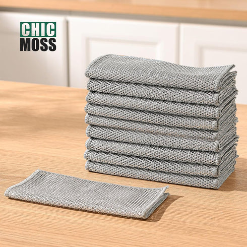 12PCS Double Layer Non Scratch Wire Dishcloth, Multipurpose Wire Dishwashing Rags for Wet and Dry...