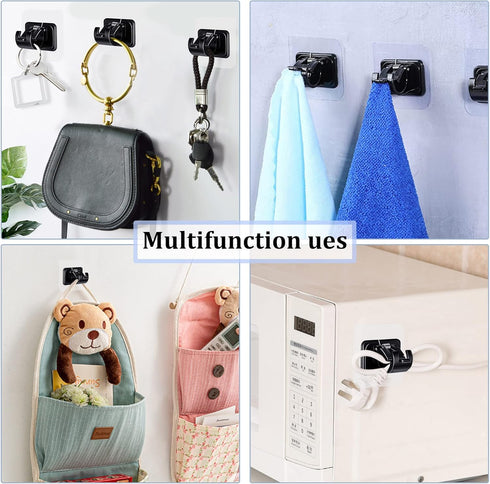 8PCS No Drill Curtain Rod Brackets No Drilling Self Adhesive Curtain Rod Holder Hooks Nail Free Curtain Rod Hooks Curtain Hangers for Bathroom Kit...