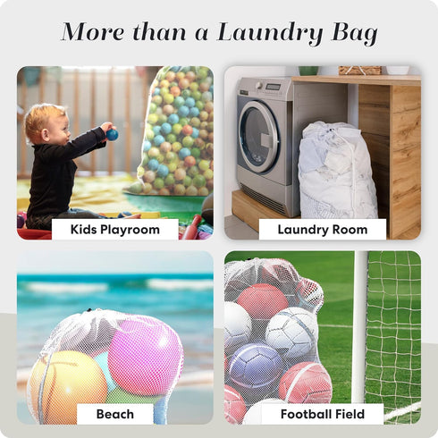 Mesh XL Laundry Bags - Pack of 2 - Large 24" x 36" - Durable, Machine Washable with Secure Drawstring Closure - Perfect for College Dorms, Laundro...