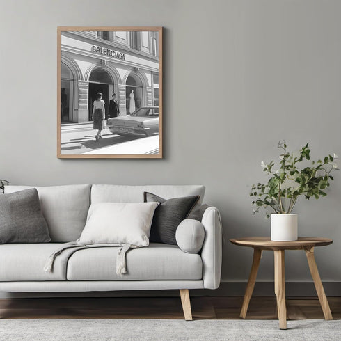 Posterizer 1 pcs-black-and-white photograph of Luxury store front 10-Photography Art-Retro Art-Gift for Women, Fashionistas, Designer Fashion Fans...