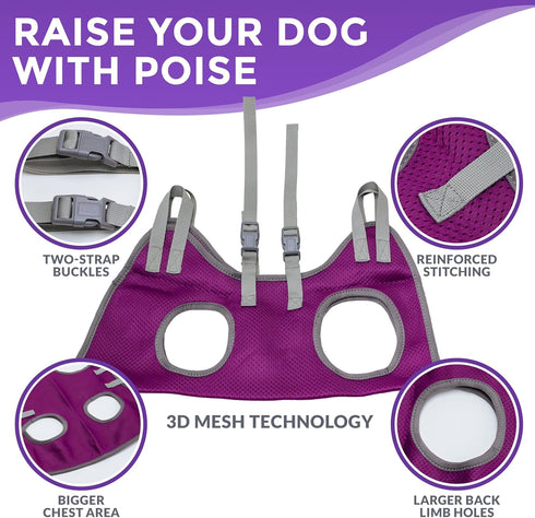 Dog Grooming Hammock - Pet Grooming Hammock with Nail Clippers for Dogs, Nail File, and Dog Bath Brush - Dog Hammock for Grooming with Strong Cent...