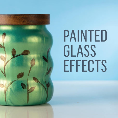 FolkArt Murano Acrylic Glass Paint, Perfect for Indoor and Outdoor Arts and Crafts Projects, 2 fl oz, 36560, Iridescent Aqua...