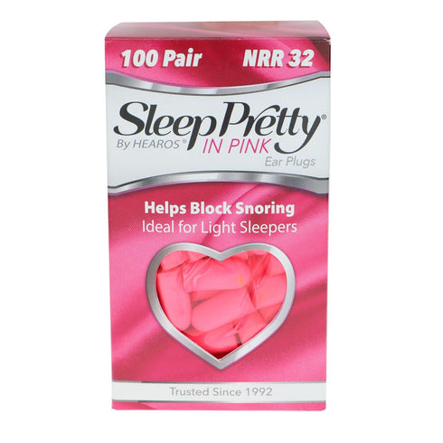 HEAROS Sleep Pretty in Pink, 100 Pair, NRR 32, PU Foam, Petite Sized, Pink (5199)...