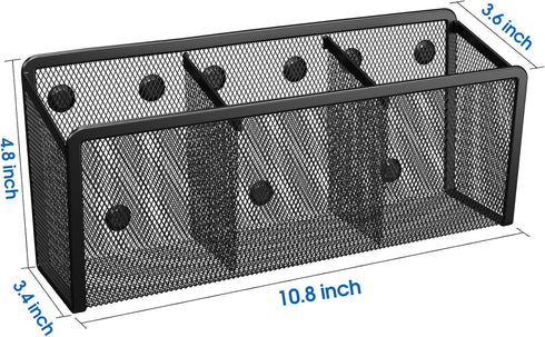 MaxGear Magnetic Pen Holder, Mesh Pencil Holder for Desk Storage Basket Organizer Magnetic Marker Holder - Extra Strong Magnets Perfect for Locker...