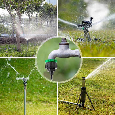 5 Pack Drip Irrigation Hose Connectors, 1/4 Inch Drip Irrigation Tubing to 3/4 Inch Garden Faucet Adapter Garden Drip Irrigation System Drip Hose ...