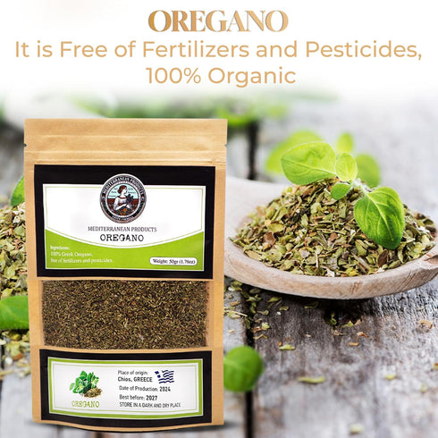Mediterranean Products Oregano – Greek Oregano Dried – Traditionally Dried and Cut Organic Oregano, Premium Oregano Leaves, Hand Picked Oregano Dr...