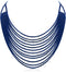 Flyonce Multi Layered Choker Collar Necklace, Glitter Blue Rhinestone Crystal Tassel Multi-Strand Fringe Chains Bib Statement Necklace Prom Jewelr...
