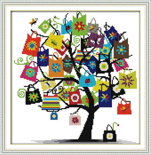 Qeerysew Cross Stitch Kits Stamped Full Range of Embroidery Starter Kits for Beginners DIY- Printed Kits Gifts(Printed) 16.9x17.3inches...
