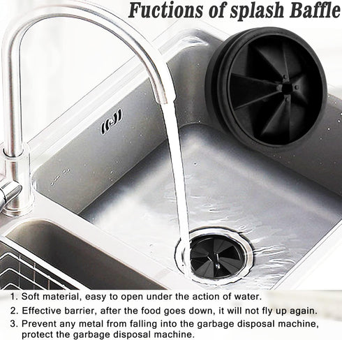 Garbage Disposal Splash Guard, 1-Pack Upgraded for InSinkErator Evolution Series QCB-AM Sink Baffle Drain Cover, Removable Quiet Collar Drain Plug...