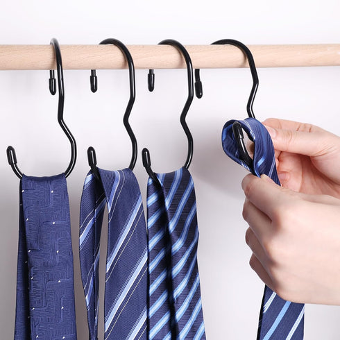 JOHOUSE 14PCS Purse Hanger for Closet, Large Size Closet Rod Hooks Black Vinyl Coated Bag Hanger Organizer Hooks Unique Twist Design for Bags Purs...