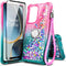 NZND Compatible with OnePlus Nord N30 5G Case, Nord CE 3 Lite 5G with Tempered Glass Screen Protector, Ring Holder/Wrist Strap, Glitter Liquid Flo...