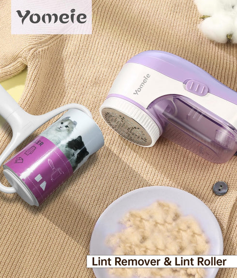 Fabric Shaver & Lint Roller Set, Electric Lint Remover for Clothes, Furniture and Couch, Sweater Shaver, Lint Roller Works Great On Pet Hair, Stic...