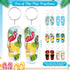 24 Pcs Flip Flop Keychains Bulk Fun Key Chains Small 2.36 x 1.18 Inches Hawaii Souvenirs Goody Bag Fillers for Summer Backpack Purse Luggage Birth...