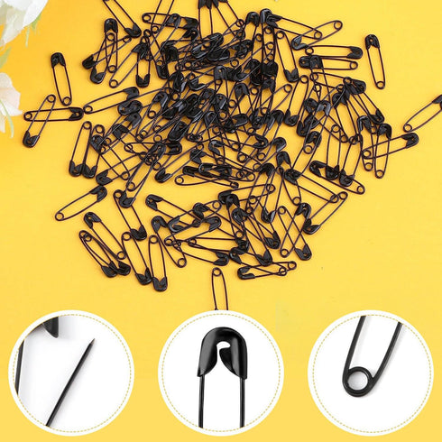 300Pcs Safety Pins, BetterJonny Black Nickel Plated Steel Safety Pins 32mm Small Metal Safety Pins with Storage Box for Craft,Jewelry Making,Sewin...