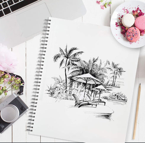 Artist’s Sketchbook Hardcover – 200GSM Very Thick Paper – Large, Spiral Sketch Book for Drawing and Mixed Media – Sketch Pad, Art Book - 11.4 x16....