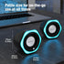 Computer PC Speakers USB Powered 3.5mm AUX Jack Volume Control Ice-Blue LED Light HiFi Stereo Sound Quality Mini Gaming Desktop Monitors Laptops S...