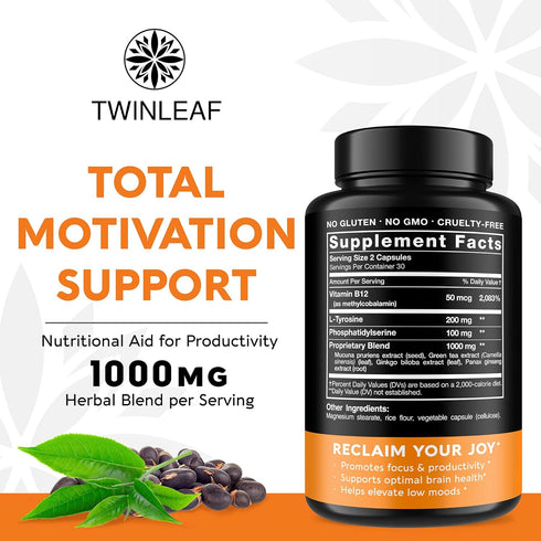 Dopamine Brain Support Supplement, 1000 mg Blend - Made in USA - with Vitamin B12 and L-Tyrosine - Enhance Mental Well-Being - 60 Capsules...