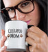 3dRose (mug_154101_4) Cockapoo Dog Mom - Doggie by breed - brown muddy paw prints love - doggy lover proud mama pet owner - Two Tone Black Mug, 11...