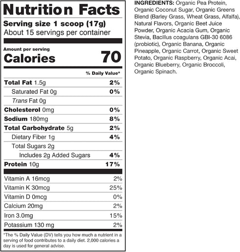 Amazing Grass Kidz Superfood: Vegan Protein & Probiotics for Kids with Beet Root Powder & 1/2 Cup of Leafy Greens, Strawberry Blast, 15 Servings...